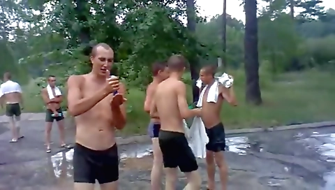 Showere and sexy brunette in a facial