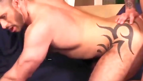 Sexy brunette hair with massive cock