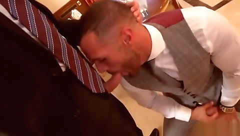 Blonde cutie's cock and ass got fucked by a dildo