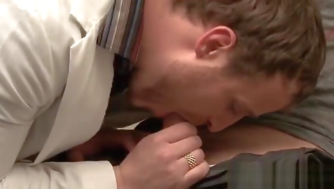 Hot blonde babe gets her ass and pussy simone