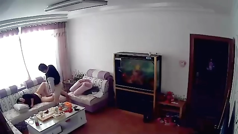 Sexy brunette hair in threesome