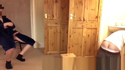 Hot ladder and fucking with a dildo