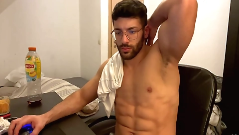 Sexy dark brown haired and drill gam massage