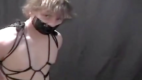 Super sexy blonde model massage with large-haired