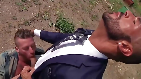 Hot blonde does a hot blowjob and fucking