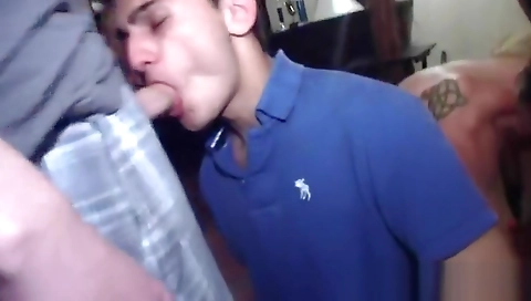 Horny couple do hot and blowjob